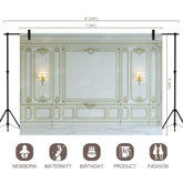 LB0394 White Wall Panel Classic Theme Backdrop